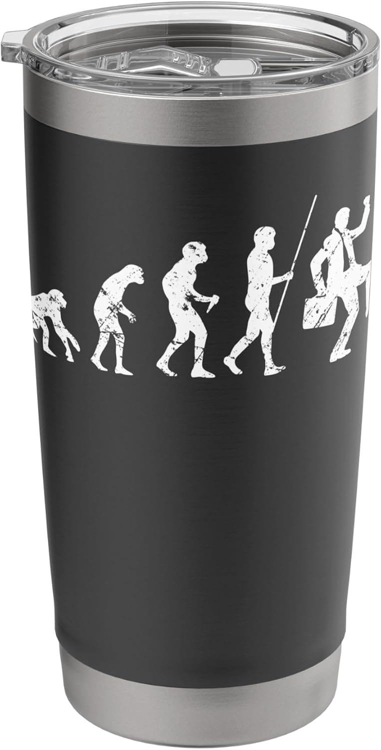 Workaholic Evolution Office Job Humor Briefcase Work Stainless Steel Insulated Tumbler