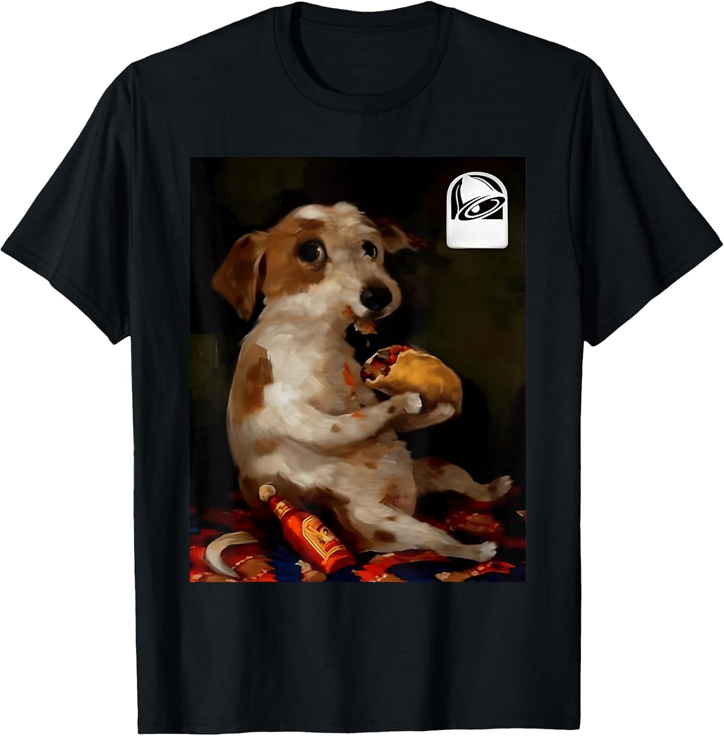 Retro Funny Dog Pizza Taco Lover