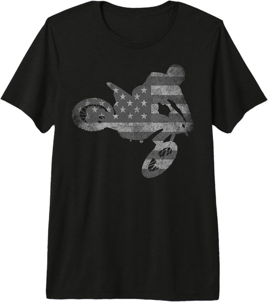 Motocross Dirt Bike Enduro American Flag Shirts