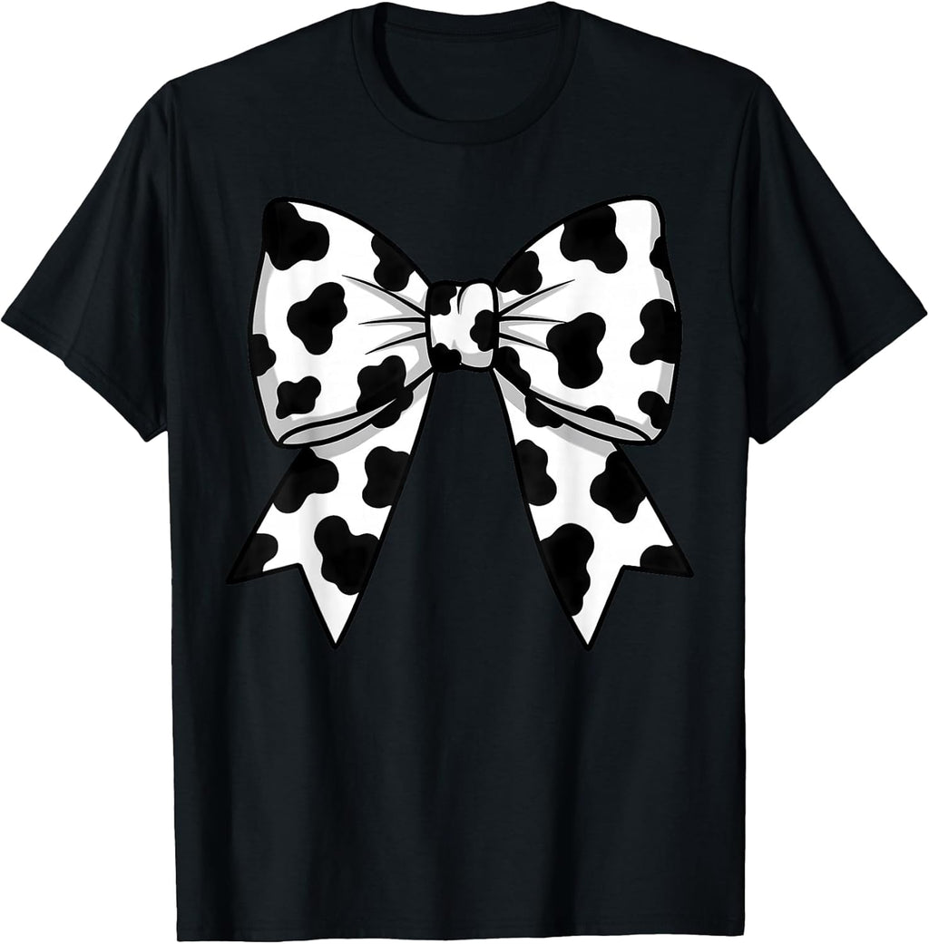 Cute Cow print Coquette Bow Cow Pattern Tees