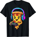 Gamer Pizza Slice Video Gaming Enthusiast Gamer Teen Boys T-Shirt