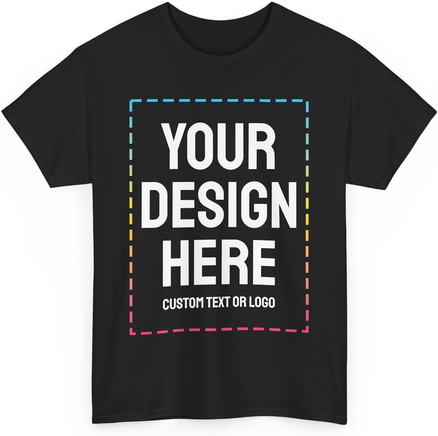 Custom T-Shirt Print with Text, Image or Logo - Personalized Printed Cotton Tees - Design Your Own Shirt for Men and Women