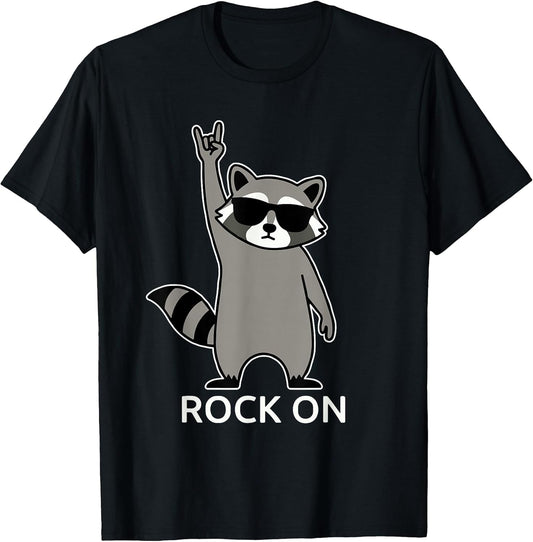 Raccoon Rock Music Band Concert Funny Raccoon T-Shirt