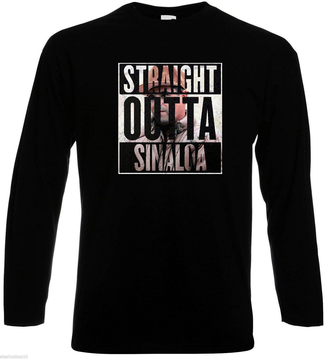Straight Outta Sinaloa El Chapo Long Sleeve Men's T-Shirt Playera