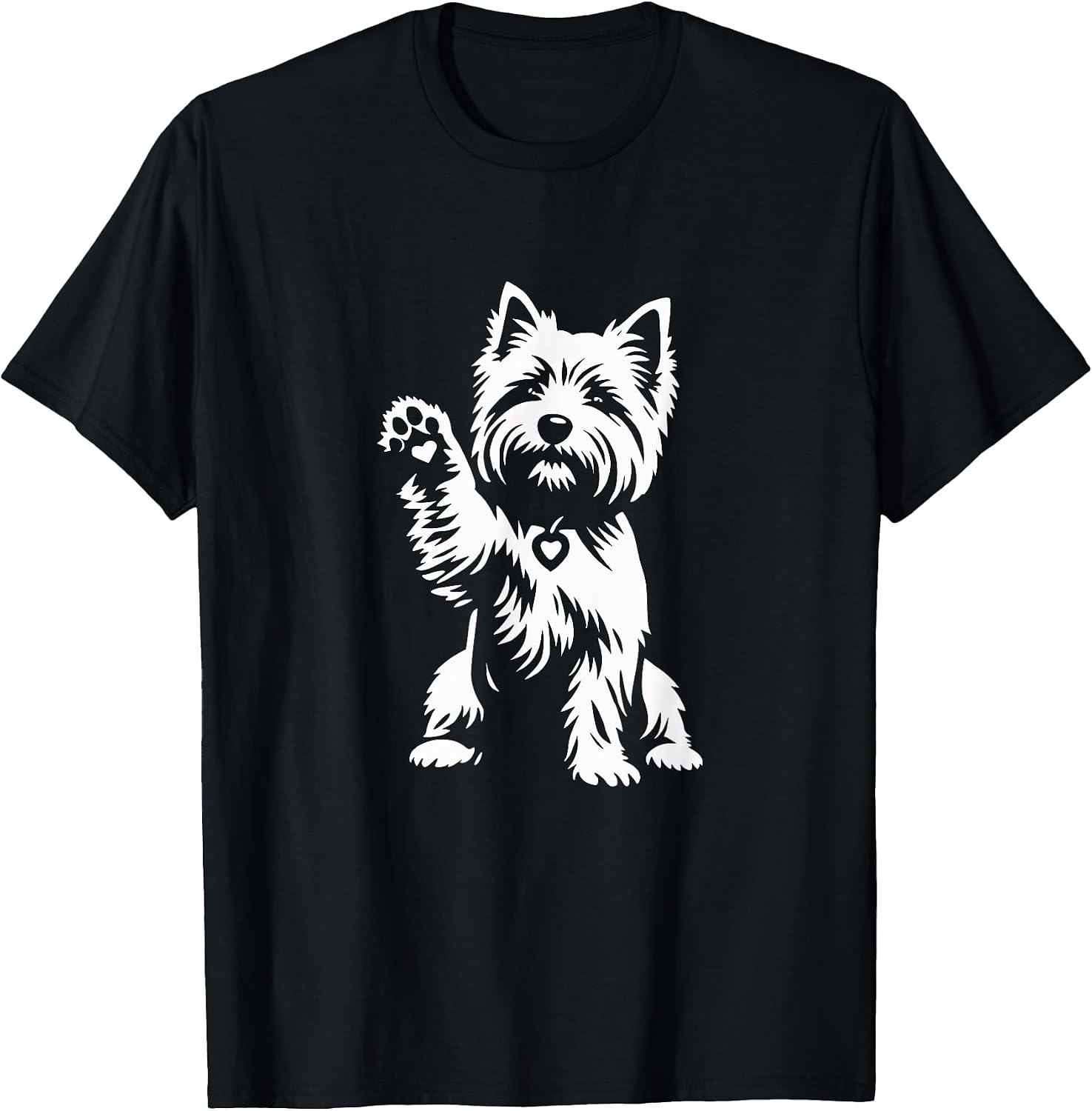 Cute Cairn Terrier Heart Dog Graphic Design T-Shirt