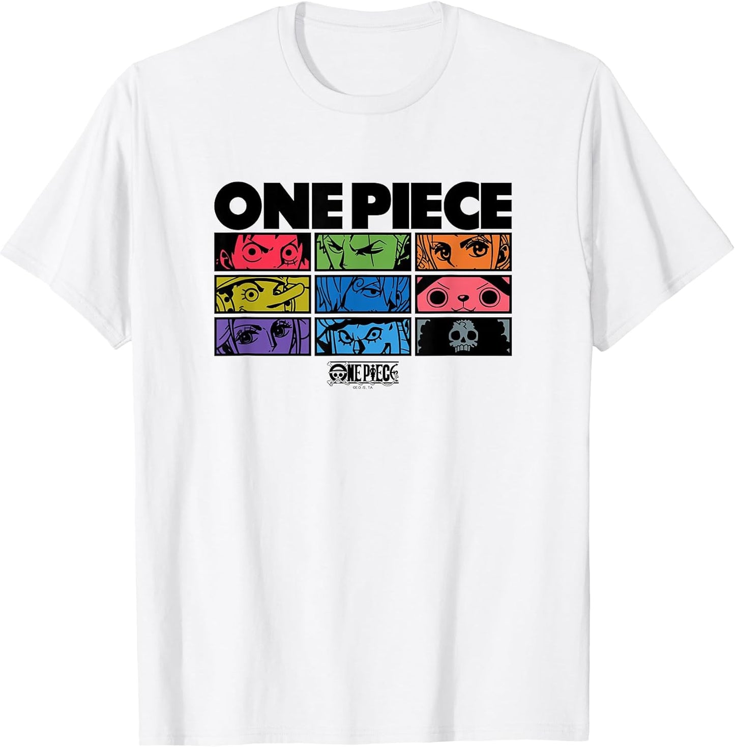 Anime Character Eyes Colorful Pop Art Grid T-Shirt