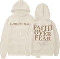 Faith Over Fear Hoodie Women Christian Sweatshirt Graphic Christian Religious Sayings Sweater Bible Pullover Tops