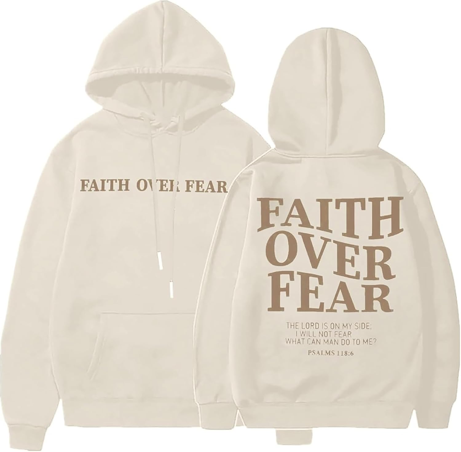Faith Over Fear Hoodie Women Christian Sweatshirt Graphic Christian Religious Sayings Sweater Bible Pullover Tops