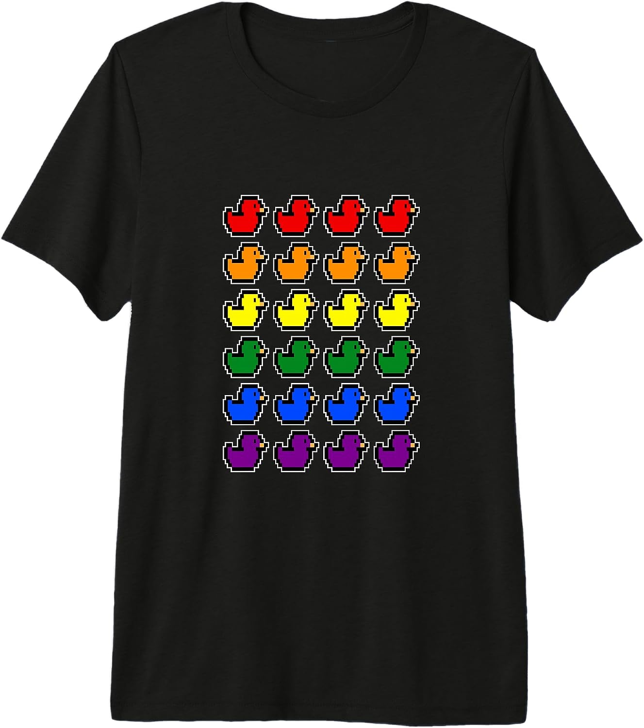 Rubber Ducks Pixel Art Classic Rainbow LGBT Retro