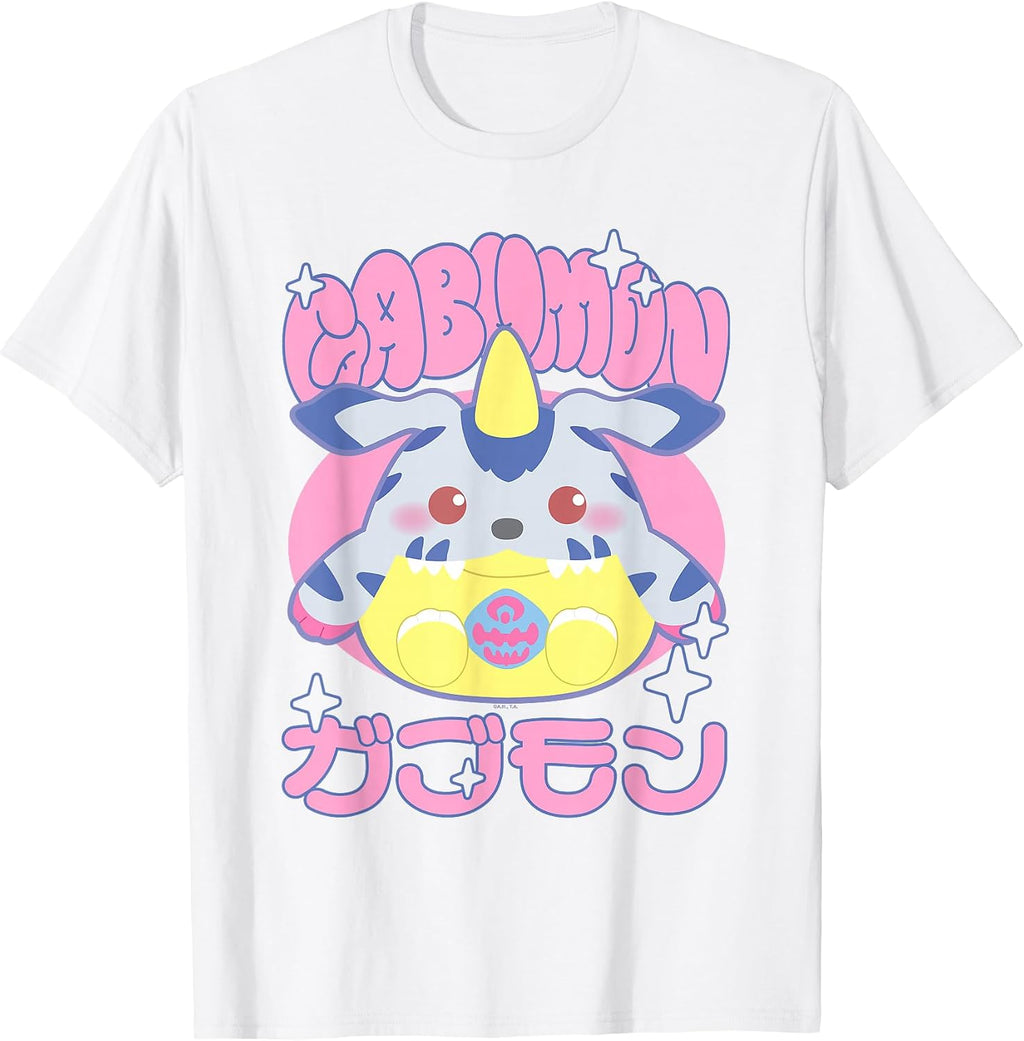 Gabumon Chibi Bubble Letter Kanji Digital Monsters T-Shirt