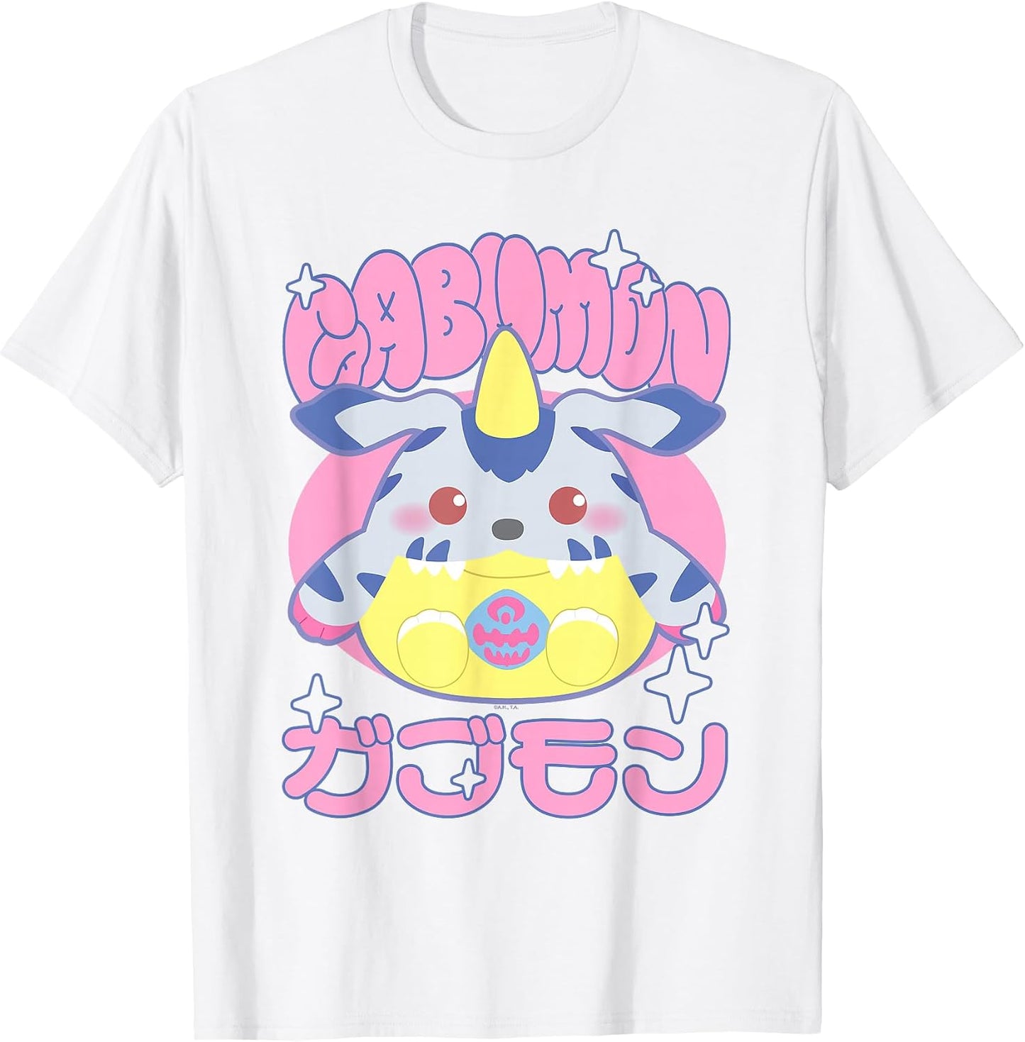 Gabumon Chibi Bubble Letter Kanji Digital Monsters T-Shirt
