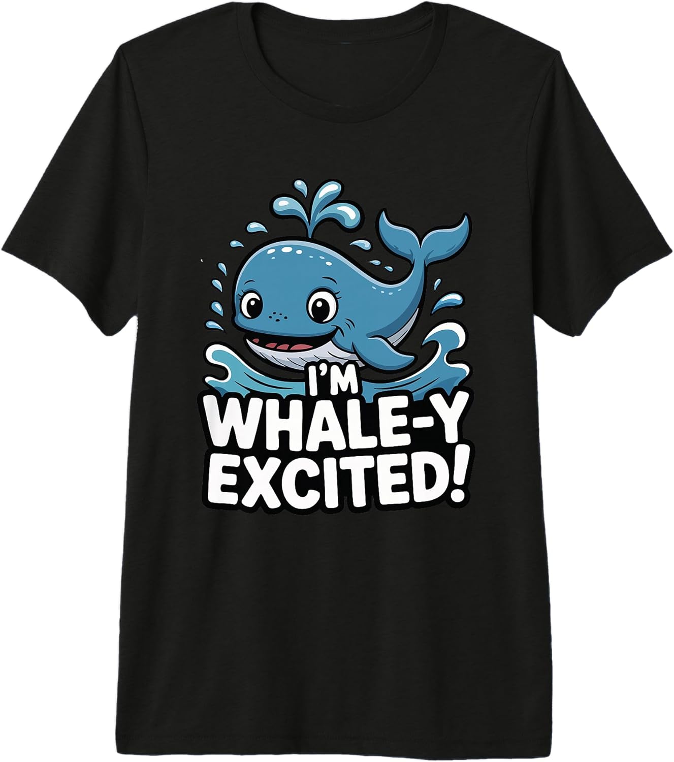 Excited Whale Pun Kawaii Sea Animal Humor