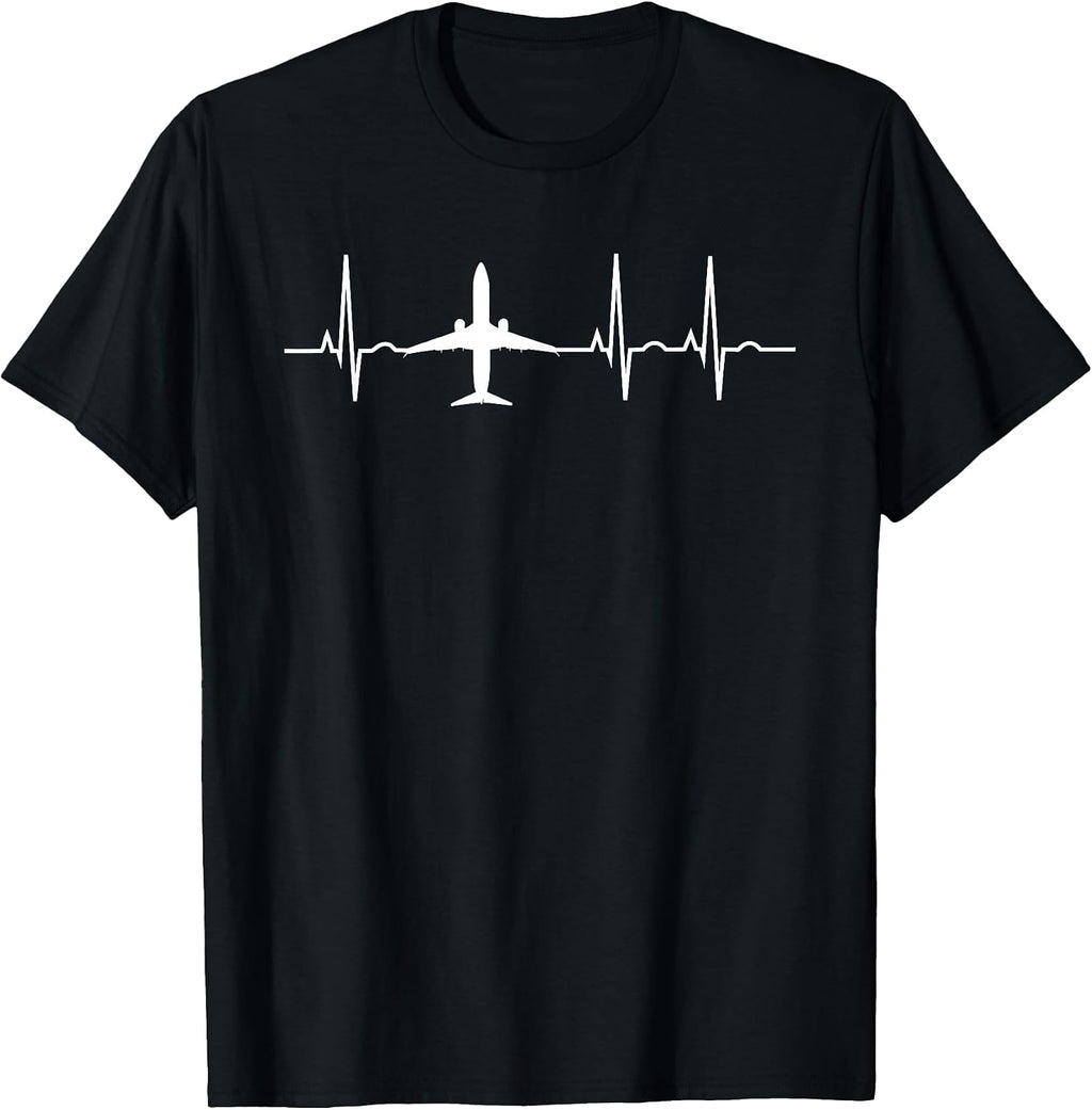 Airplane Pilot Heartbeat EKG Apparel