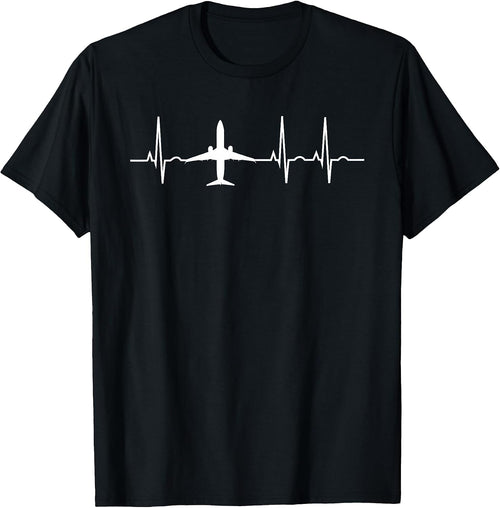 Airplane Pilot Heartbeat EKG Apparel