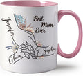 Custom 11 oz Mom Mug with Kids Name, Mothers Day Gifts, Personalized Coffee Mug, Personalized Birthday Gifts for Mom Women Grandma, Gigi Mimi Gifts, Coffee Cups (Mom)