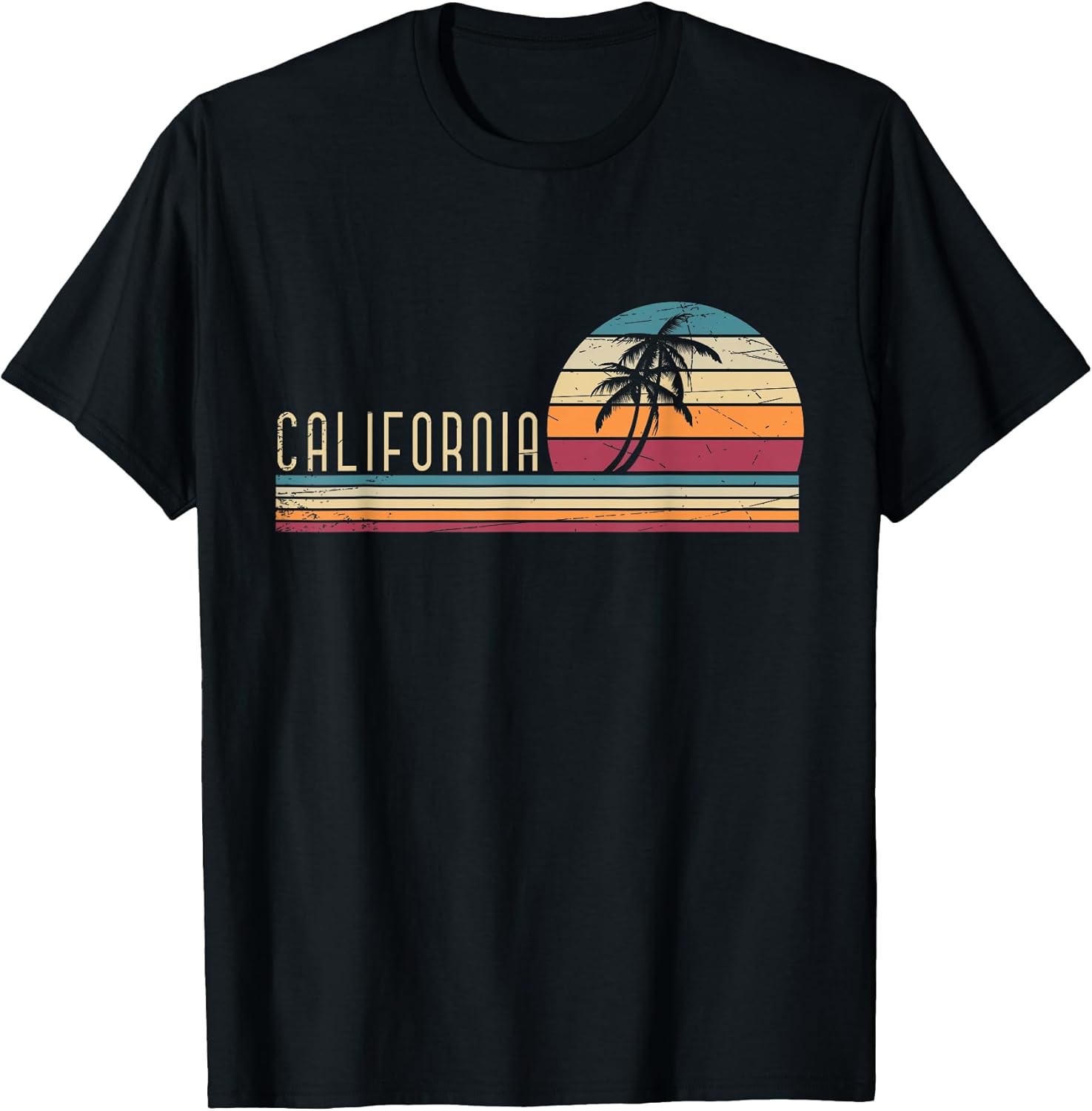 Cali Summer Vacation CA Palm Trees USA Retro California T-Shirt