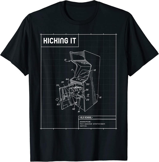 Kicking It Old School Funny Retro Gaming T-Shirt