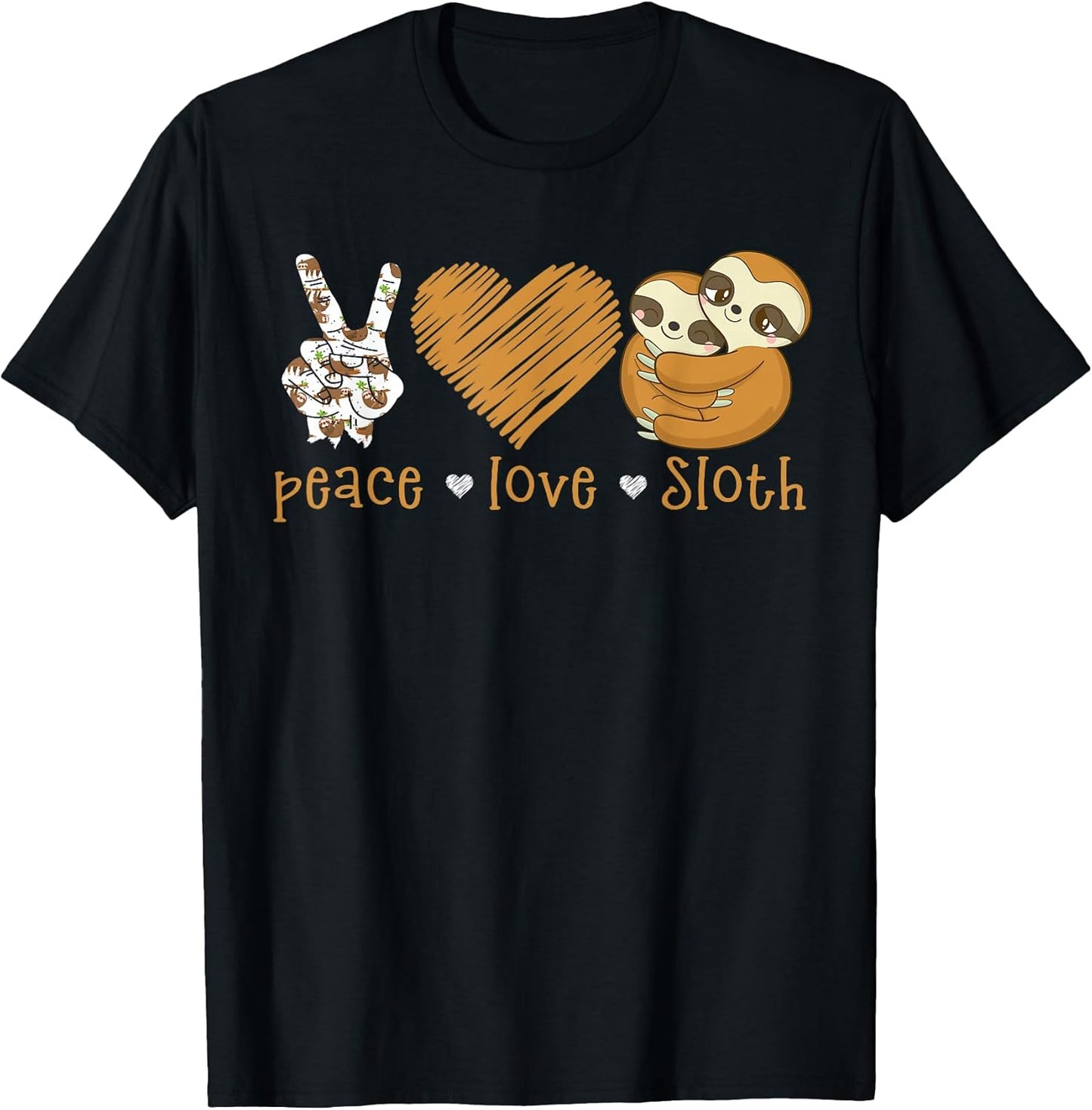 Peace Love Sloth Gift T-shirt for Men Woman