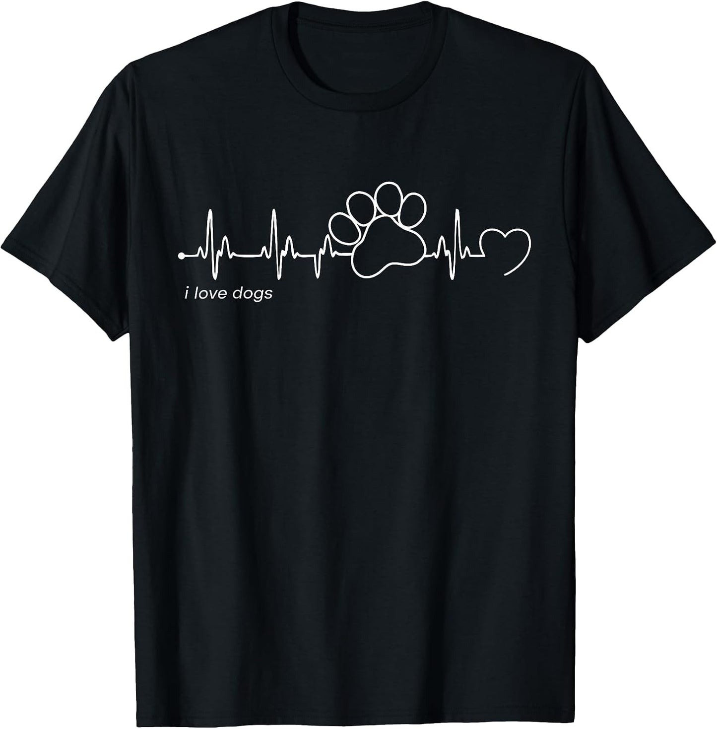 Dog Paw Print Heartbeat - Dog Paw Print T-Shirt