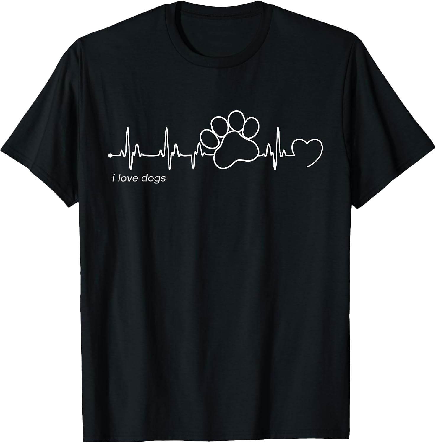 Dog Paw Print Heartbeat - Dog Paw Print T-Shirt