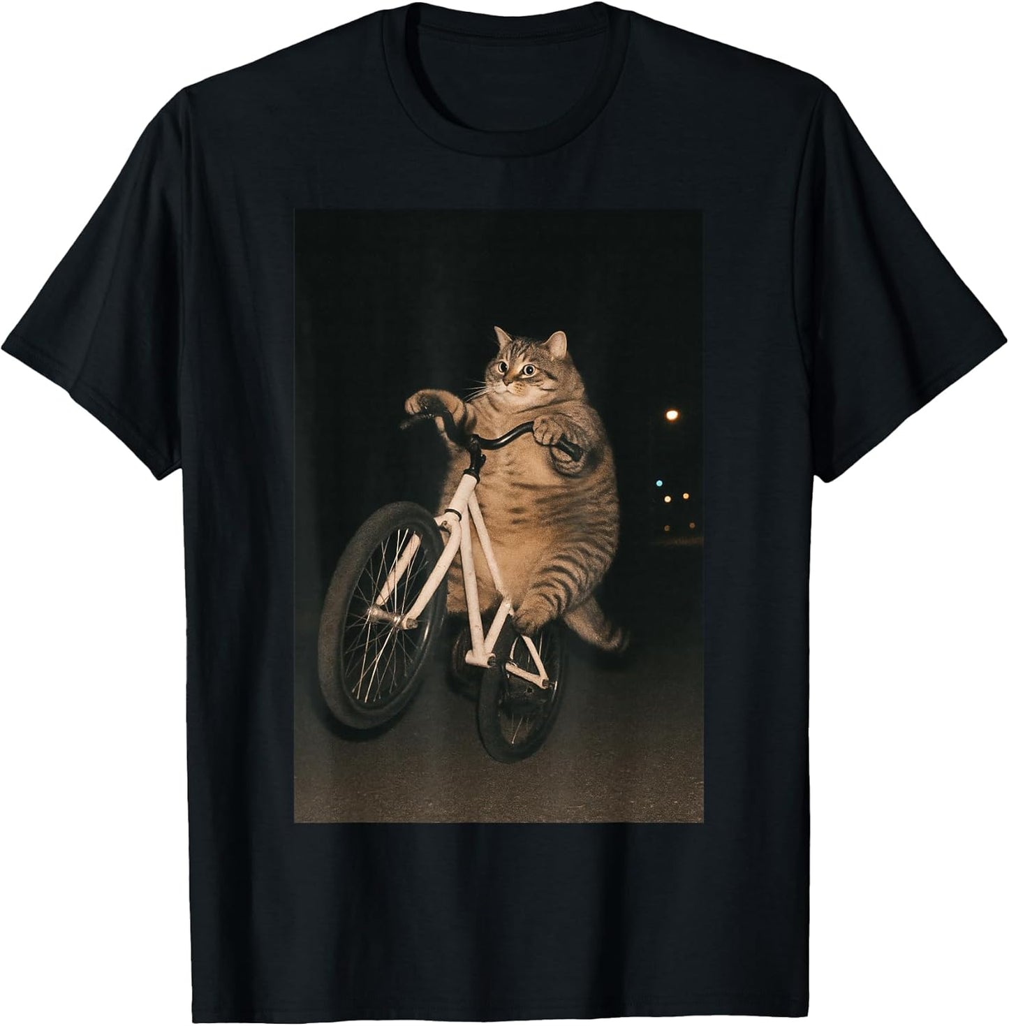 Cute Cat On Bike Animal Tees