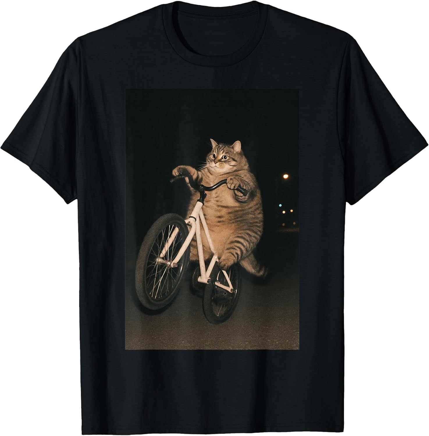 Cute Cat On Bike Animal Tees