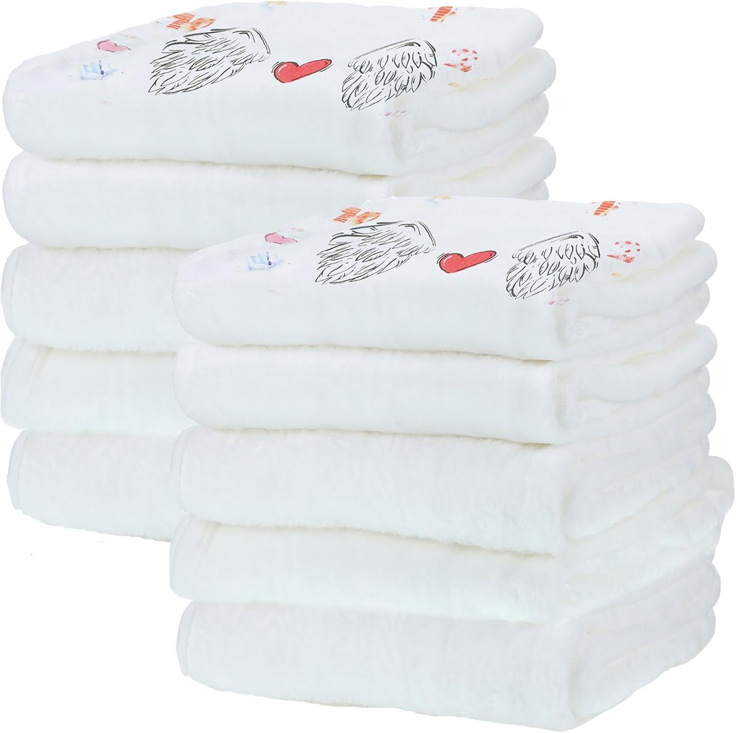 Preboun 10 Pcs Sublimation Throw Blanket Thick Plush Blankets Soft Fuzzy Blanket White Blank Blanket for DIY Custom Personalized Sublimation Photo (30 x 40 Inch)