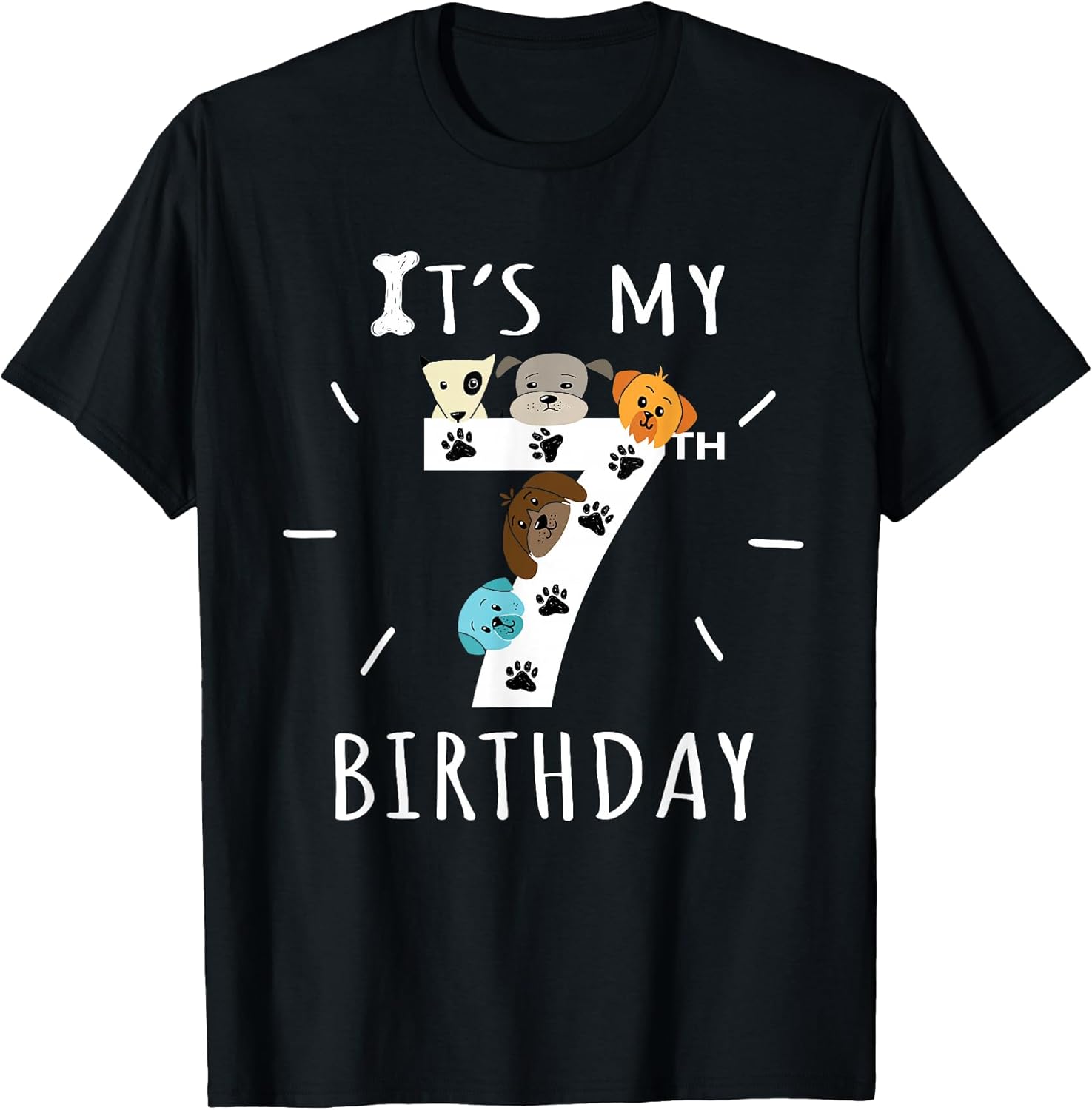 It's My 7th Birthday Dog Lover Theme 7 Years Old Puppy T-Shirt
