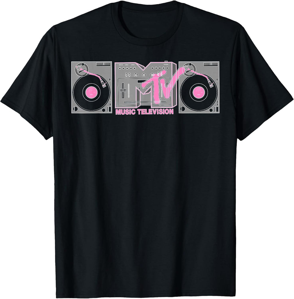Retro Pink and Gray Boombox Logo Graphic T-Shirt T-Shirt