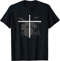 Christian Drummer Jesus Christ Drum Sticks Cross - Worship T-Shirt