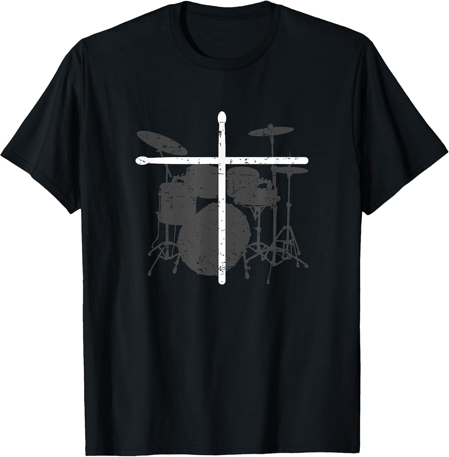 Christian Drummer Jesus Christ Drum Sticks Cross - Worship T-Shirt