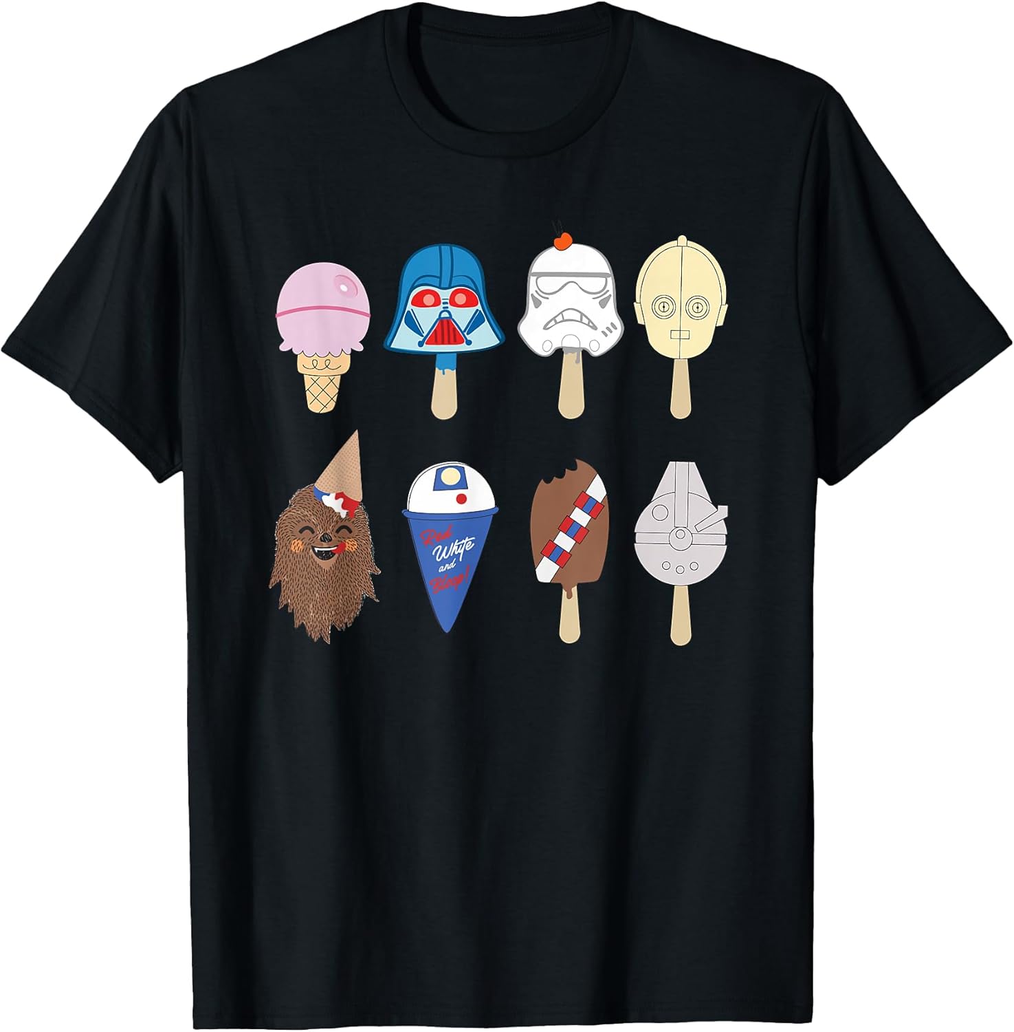 Characters as Nostalgic Ice Cream T-Shirt