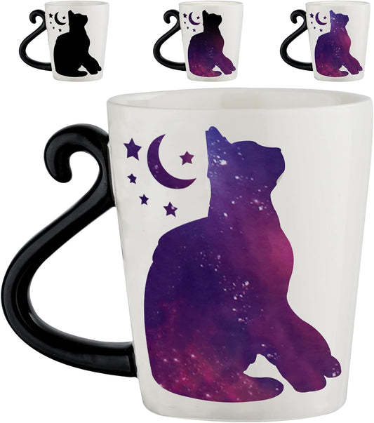 Color Changing Cat Coffee Mug for Cat Lovers - Mom Birthday Gifts for Women - Crazy Kitten Lady Mugs for Animal Lover Mom, Daughter, Sister, Aunt, Wife, Best Friends, BFF, Coworkers, Her - 12oz