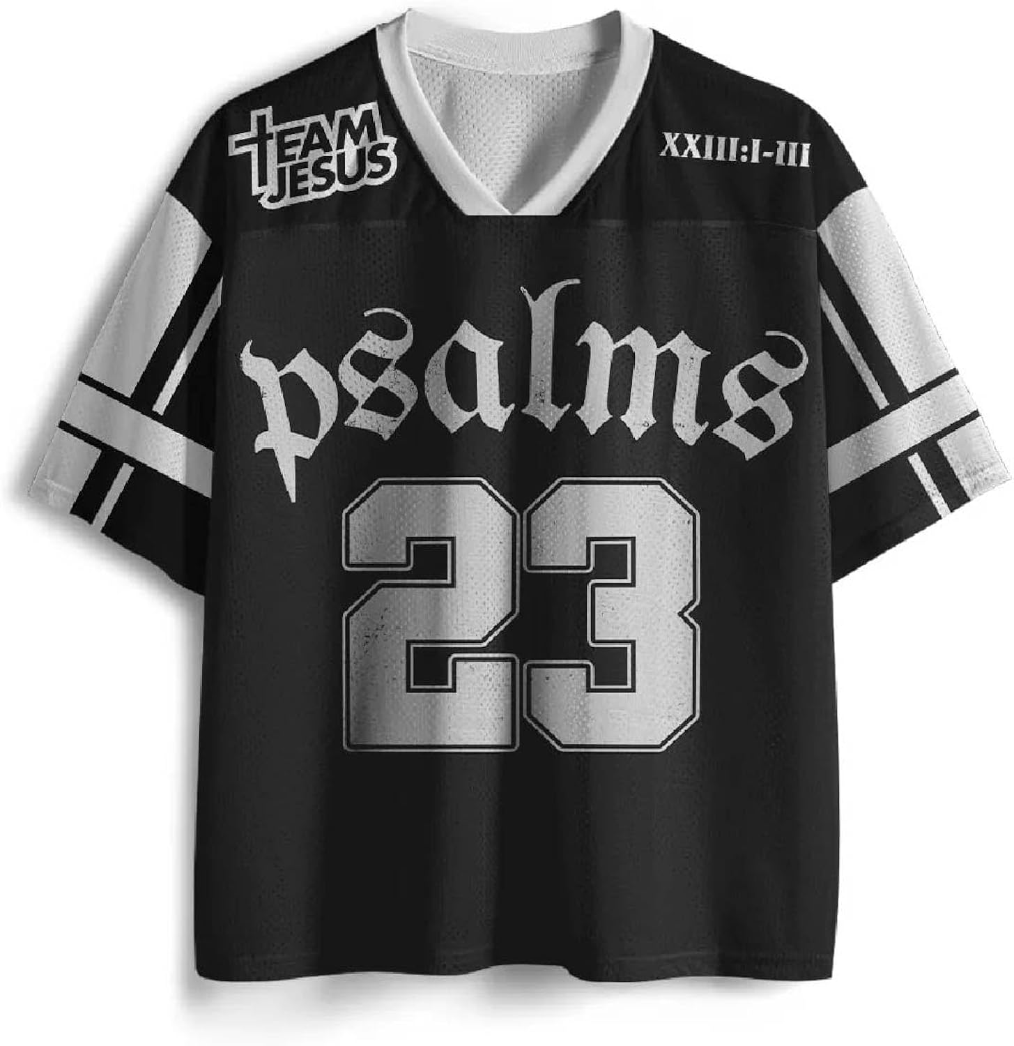 Christian Graphic Tees Oversized T-Shirt Novelty Women Men All-Over Print Mesh Jersey Faith Over Fear