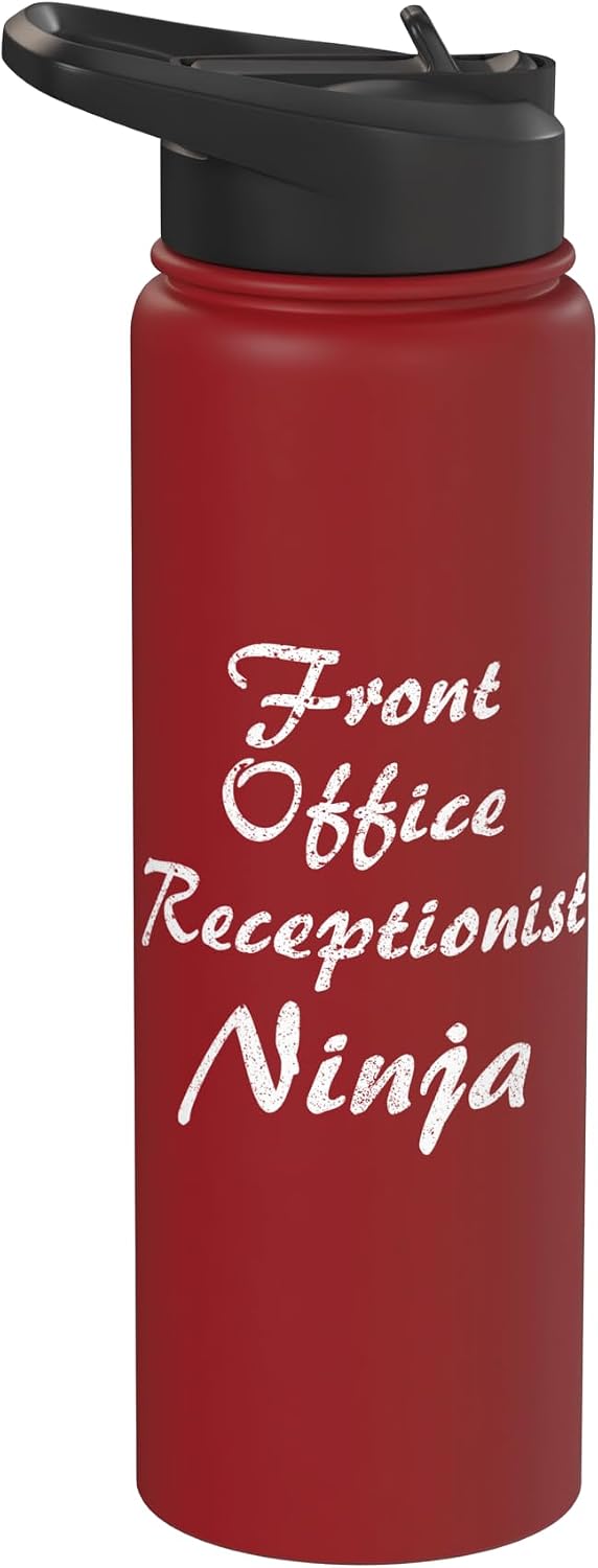 Front Office Receptionist Tshirt Occupation Work Stainless Steel Insulated Water Bottle