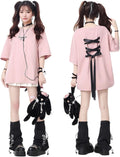 Y2K Kawaii Oversized Gyaru T-Shirt Girls Harajuku Aesthetic Tees Women Cute Pink Shirts Plus Size Cosplay Party