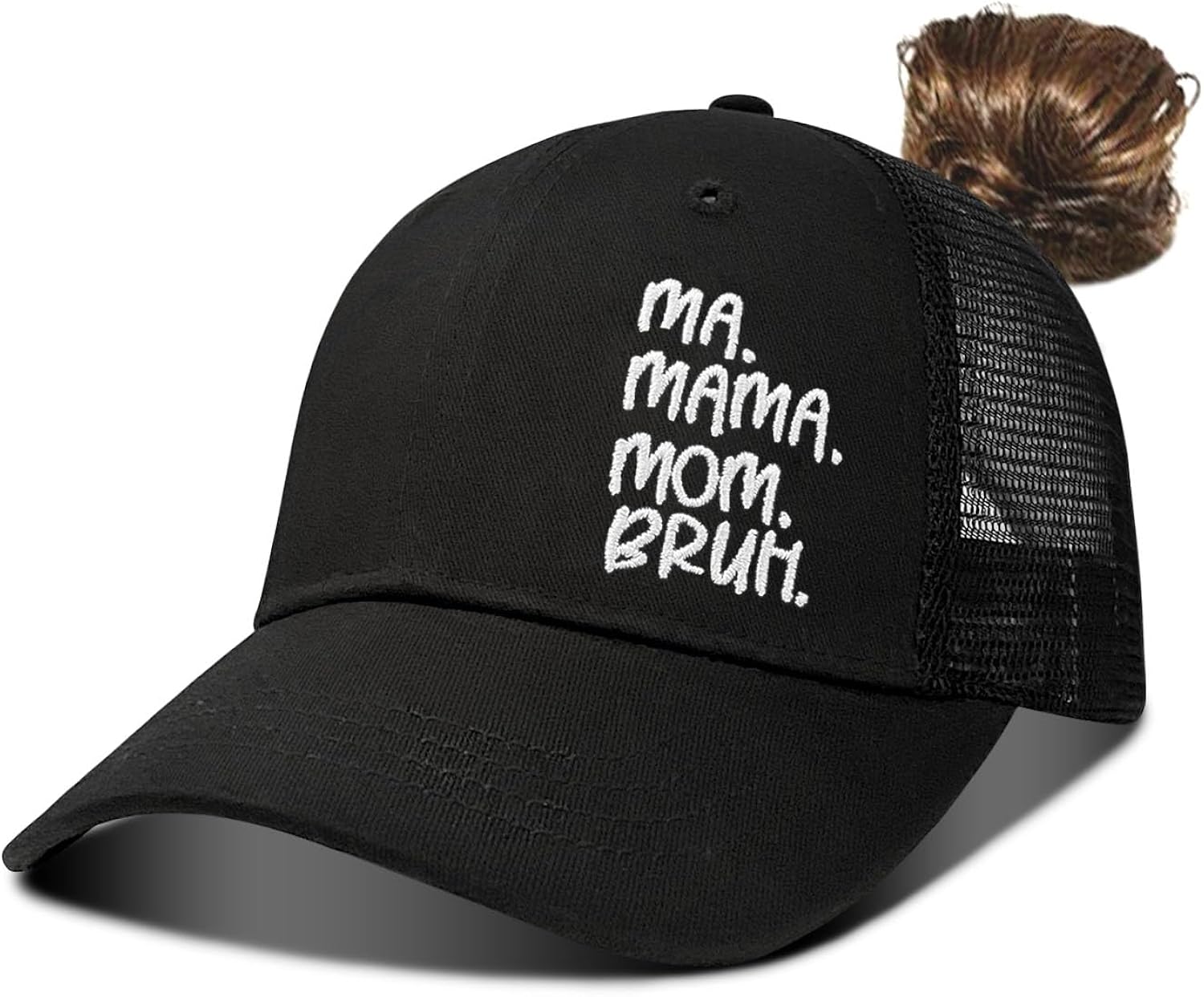 Boy Mom Embroidered Ponytail Hat,Boy Mom Gifts,Vintage High Ponytail Baseball Hats for Women