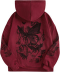 Women's Graphic Hoodies Heart Print Drawstring Long Sleeve Pocket Sweatshirt Pullover Tops