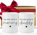My New Name is Mommy Daddy 2026 New Dad Mom Pregnancy Announcement Gifts for Parents to Be, EST 2026 First Time Mom Dad to Be Mugs Set Gift, Mothers Farthers Valentine Mug Gift for Parents