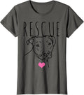 Dog Rescue Pitbull Cute Heart Adopt Pet Animal Dog Lover T-Shirt