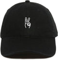 Peace Sign Baseball Cap Embroidered Cotton Adjustable Dad Hat