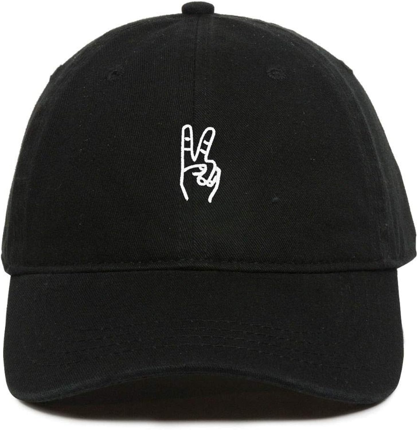 Peace Sign Baseball Cap Embroidered Cotton Adjustable Dad Hat