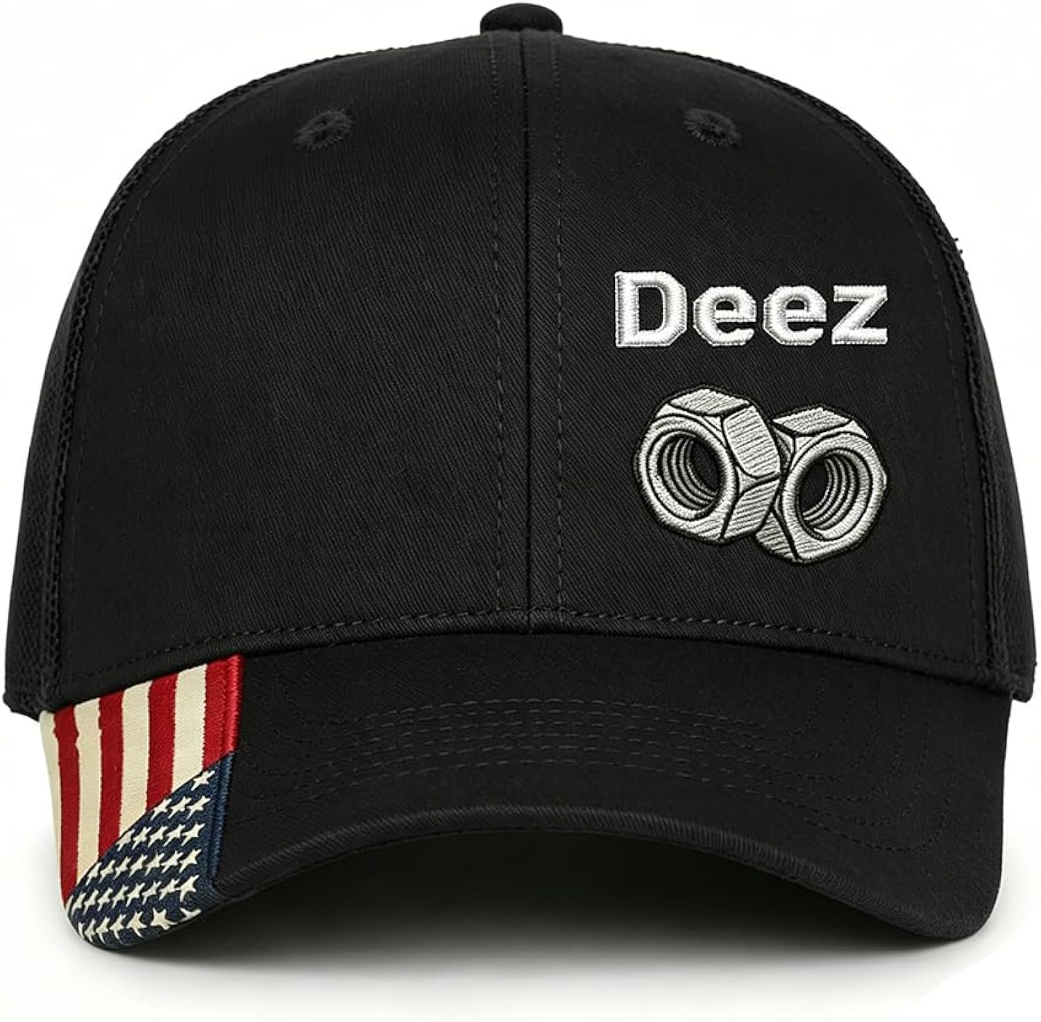 Deez Embroidered Premium Quality Adjustable Hat, Deez Nuts Funny Trucker Cap Breathable Mesh Design, Casual for Unisex