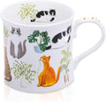 Cute Cats & Plants Coffee Mug - 12 oz Fine New Bone China Coffee Tea Cup with Kitten Design, Cat Mom Gifts for Women, Holiday Gift for Cat Lovers & Friends, Designed in England by Harvest Green Studio