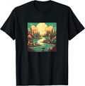 Lake With Floating Islands Vintage Landscape Merch