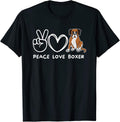Peace, Love Boxer Dog Retro Boxer Dog Lover T-Shirt