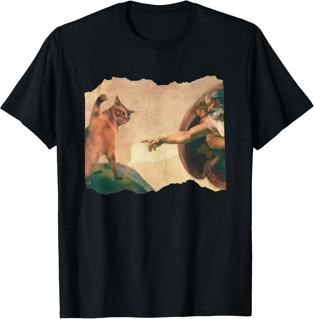 Funny Cat Swatting God's Hand Parody Cats Clothing
