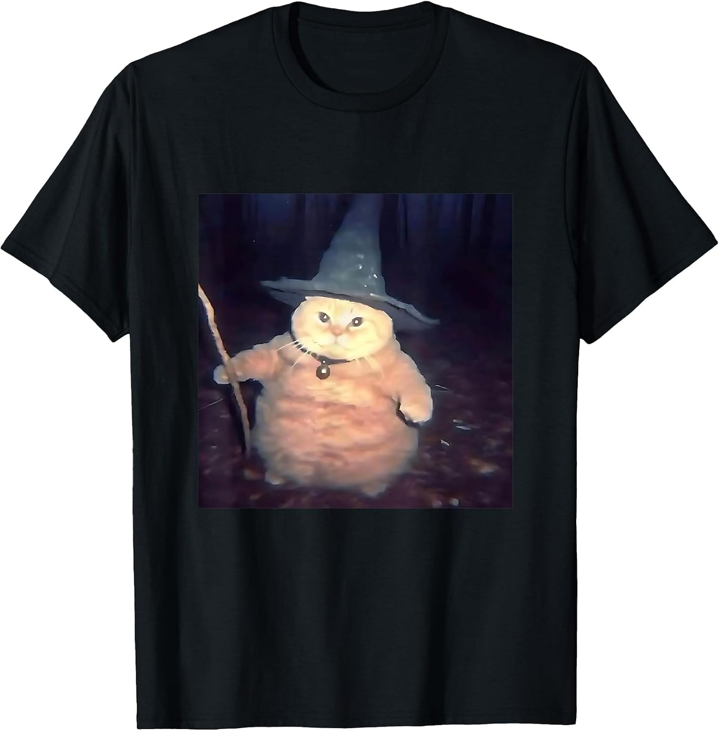Wizard Cat Weird Funny Halloween Cat Meme Tee