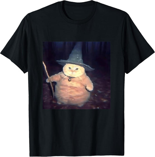 Wizard Cat Weird Funny Halloween Cat Meme Tee