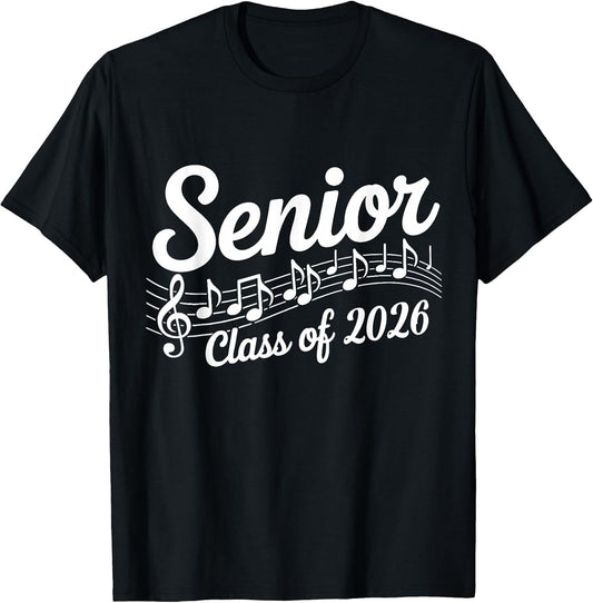 2026 Senior Choir Band Orchestra Class of 2026 Music Notes T-Shirt